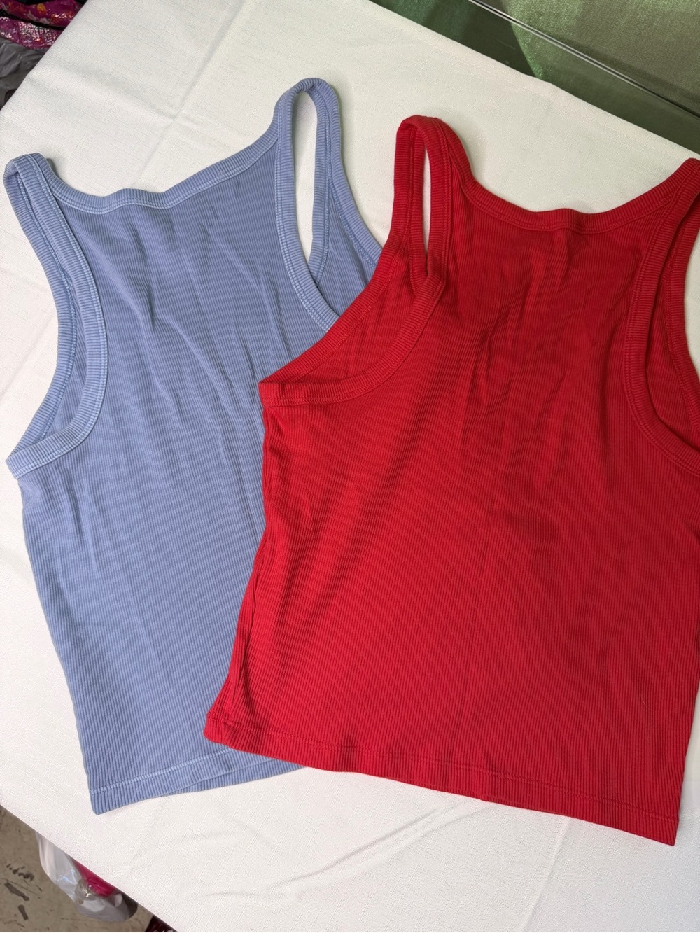 wild fable Ribbed Tank Tops in Red and Light Blue (2-Pack)